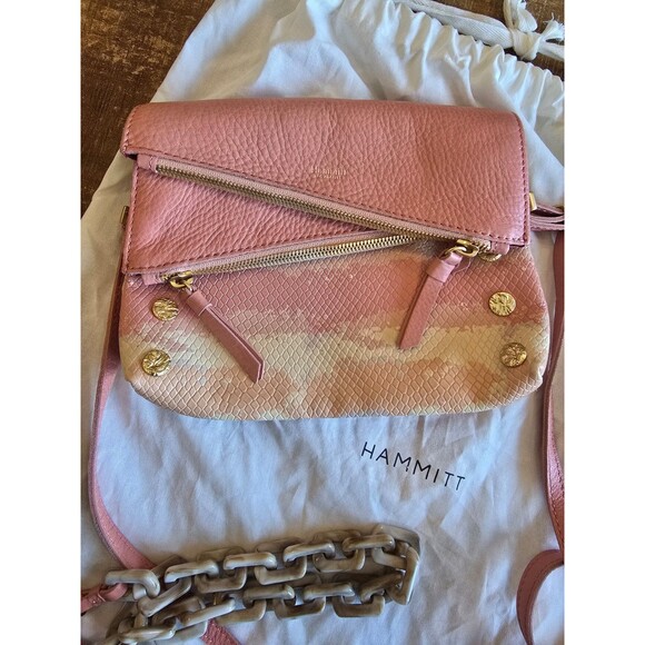 Hammitt Dillon Shoulder / Crossbody Bag Pink Himalayan Snake   EUC - Picture 2 of 12